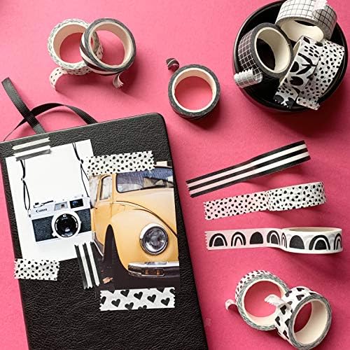 12 Rolls Washi Tape Set for Journaling, Scrapbooking & Decorative Crafts