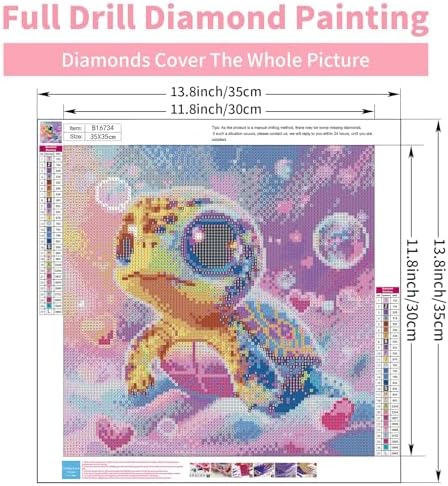 Diamond Art Kits for Adults, 5D Cute Sea Turtle Diamond Painting Kit