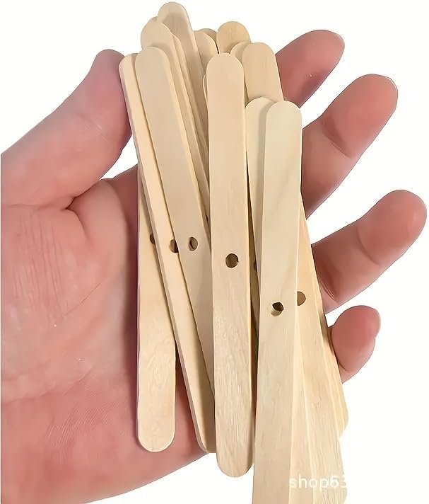 200pcs Natural Candle Wick kit,100pcs Wick Stickers with 5pcs Wick Holders and 2pcs Wick Placing Tube，for Soy Wax, Beeswax, Coconut Wax - DIY Candle Making Supplies for Beginners & Professionals