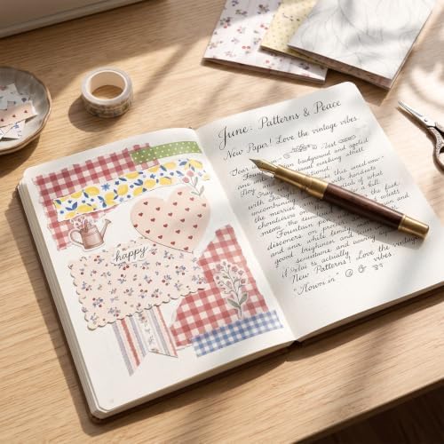 60 Sheets Scrapbook Paper, Double-Sided Vintage Floral Scrapbooking Paper Scrapbook Supplies for Cards, Journals, Tags, Albums, DIY Crafts , 5.5x8.3in / 20 Patterns