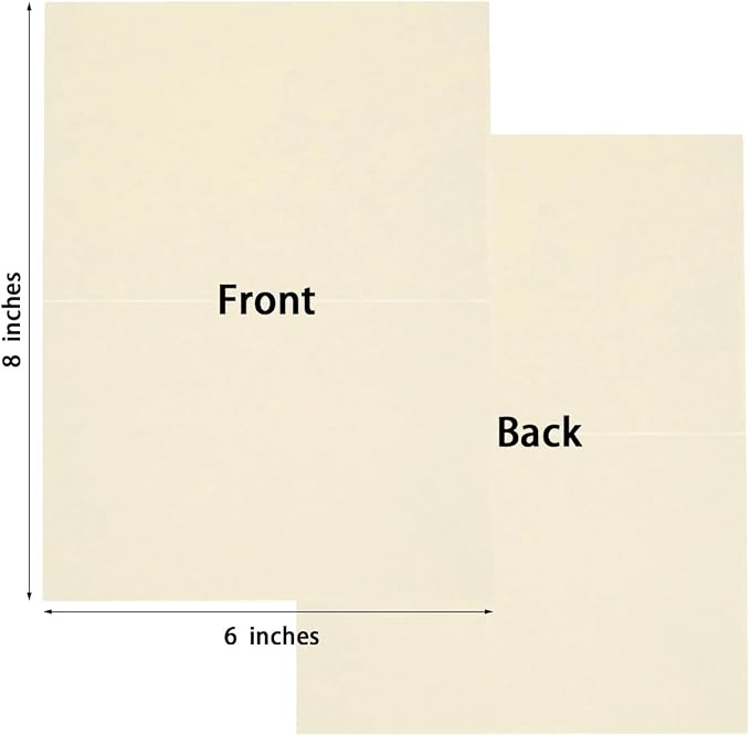 50 Pack Blank Folded Cardstock Cards, Cream Color, 4x6