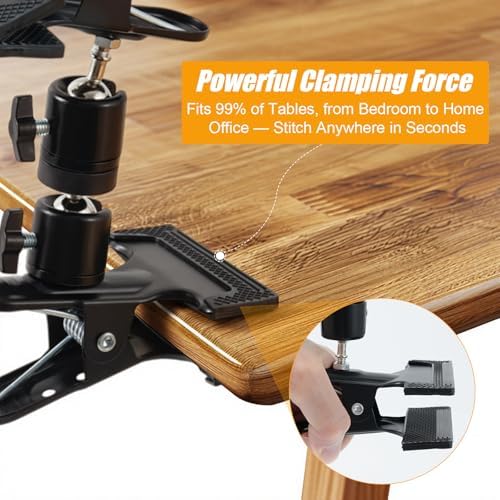 Jieting Adjustable 360° Rotating Metal Embroidery Hoop Stand Holder with Table Clamp – Hands-Free Needlepoint Support Accessories Supplies for Cross Stitch, Embroidery & DIY Crafts