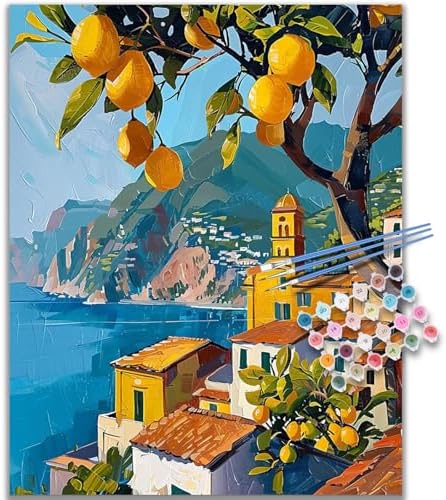 Kalonyth Lemon Tree Paint by Numbers Kit for Adults, 16x20 inch, No Framed