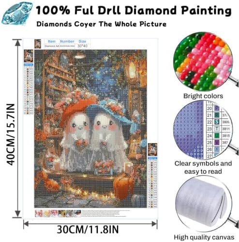 SUHEFAFA Halloween Diamond Art Kits for Adults Beginners 12×16 inch
