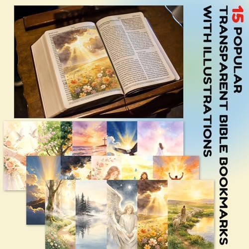 15PCS Bible Page Inserts for Women Christian Bookmarks & Bible Tip Ins Fantasy Bible Bookmarks Bible Journaling Supplies Bible Accessories for Women Church Gifts for Readers & Moms