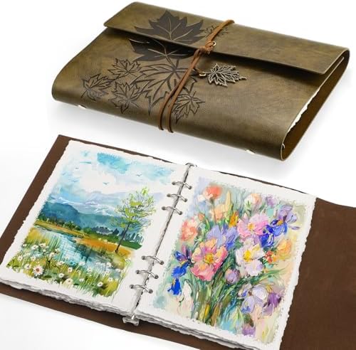 Vintage Watercolor Sketchbook, 140 Lb Cold Press Deckle Edge, 6.3 x 9 in