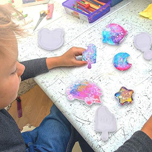 Larcenciel 15pcs Resin Casting Shaker Molds Set, 10pcs Epoxy Quicksand Silicone Molds with 5pcs PVC Sheets, Resin Shaker Mold for Pendant Jewelry Keychain Decoration Craft Making DIY
