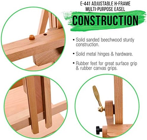 U.S. Art Supply Large Adjustable H-Frame Multi-Purpose Studio Artist Easel