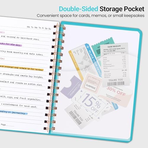 Lined Spiral Journal Notebook, A5 College Ruled Notebook for Note-Taking