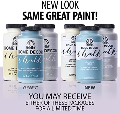 FolkArt Home Decor Chalk Furniture & Craft Paint in Assorted Colors, 16 ounce, White Adirondack,34846