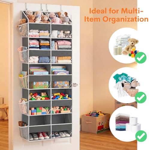 Ofiray-home 5-Tier Over Door Organizer, 10-Compartment Wide Storage Rack