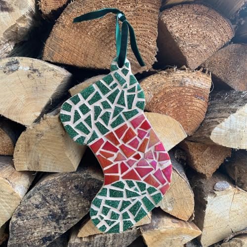 Youway Style Iridescent Glass Mosaic Tiles for Crafts Bulk,200g Red Broken Mosaic Glass Pieces for Garden Crafts Kits,DIY Mosaic Art Decor (Pack of 2)