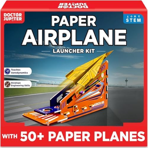 Doctor Jupiter Paper Airplane Launcher Kit for Kids Ages 6+, Birthday Gifts