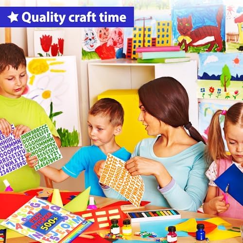 KRAFUN 500+ Felt Letter Stickers No-Mess for Toddlers Ages 3+