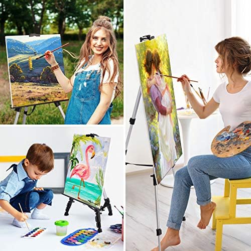 Portable Artist Easel Stand - Adjustable Height Painting Easel with Bag - Table Top Art Drawing Easels for Painting Canvas, Wedding Signs & Tabletop Easels for Display - Metal Tripod - 17x66 inches