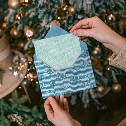6''x 6'' Blue Geometric Scrapbook Paper Pad- 24 Sheets Double Sided Paper for Junk Journal Supplies DIY Cards Making Decor Gifts Crafts Wrapping Decorative Collage Folded Photo Album