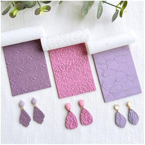 KEOKER Polymer Clay Texture Roller - 3PCS Boho Set for Making Earrings, Like Texture Sheets, Great with Clay Cutters