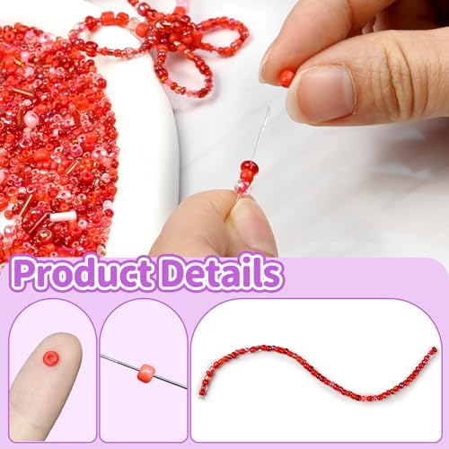 VvLons Mixed Craft Beads, 10000Pcs/200g Glass Seed Beadss Tube Bead Bugle Bead 1-5 mm Small Loose Bulk Spacer Beads for DIY Necklace Earring Bracelets Jewelry Making