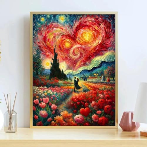 koemhxb Paint by Numbers Kit for Adults Beginners, Romantic Garden Scene, Adult Paint by Numbers on Canvas, DIY Acrylic Painting Crafts for Home Decor (16x20inch)