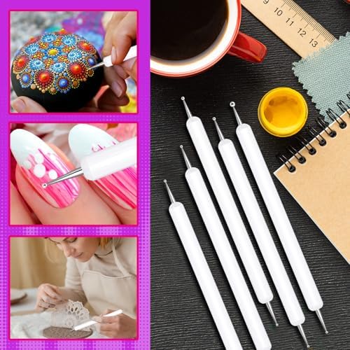 Ashmacdo 20 Pcs Dotting Tools for Painting,Ball Embossing Tool Tracing Stylus for Transfer Paper Drawing Nail Art