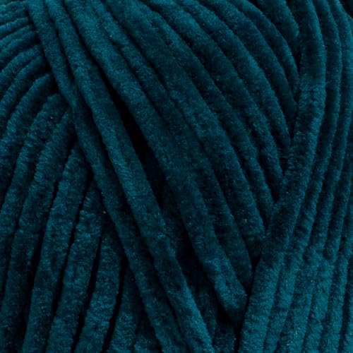 Velvet Lux Chenille Super Soft Chunky Yarn for Knitting and Crochet 2X 100g / 3.52oz (Petrol Green, 2 Pack)