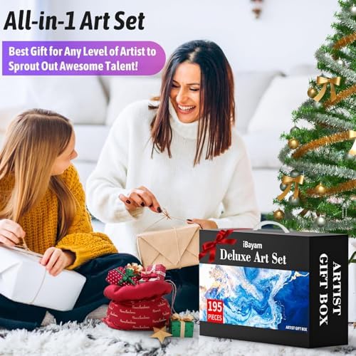 iBayam Art Supplies,195 Pack Deluxe Art Set Drawing Painting Supplies Kits