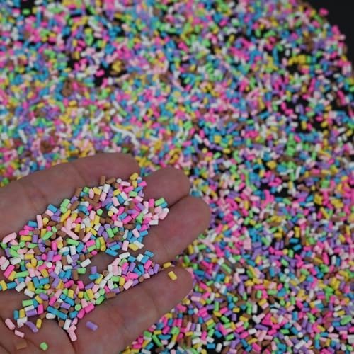 LIKETURE Fake Sprinkles 110G Non-edible Polymer Clay Sprinkles Fake Candy Sprinkles Slime Sprinkles Faux Sprinkles for Resin Slime Add Ins Plastic Sprinkle Nail Art Shaker Card Filler (Light Blue)