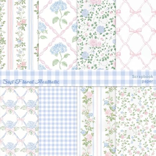 16 Sheets 5.8x5.8Inches Vintage Flora Scrapbook Cardstock Paper