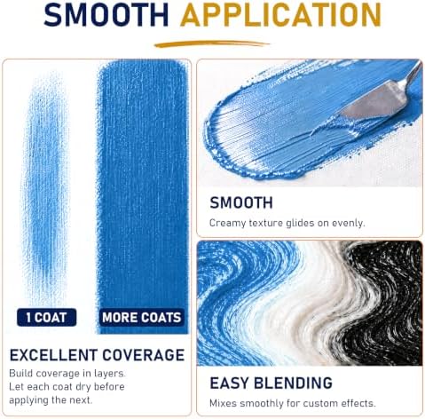 GOTIDEAL Metallic Blue Acrylic Paint, Sapphire Blue Paint (500ml/16.9oz)