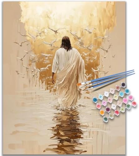 Kalonyth Jesus Paint by Numbers Kit for Adults, 16x20 inch, No Framed