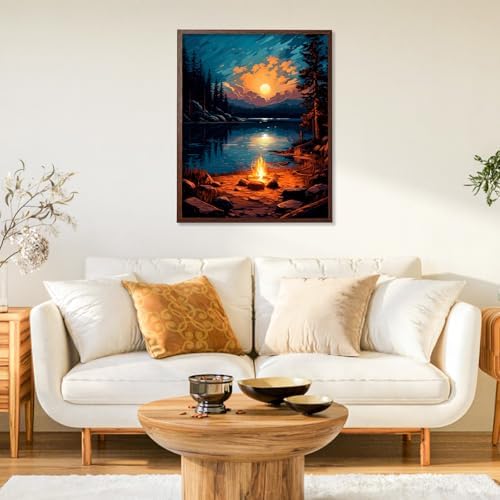 Paint by Numbers Kit for Adults, Sunset Lake DIY Painting Kit, 16x20 Inch