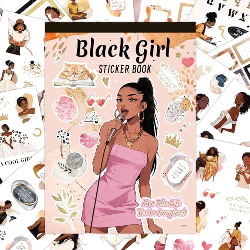 Black Girl Stickers Book - Planner Stickers, Journaling Sticker Decals