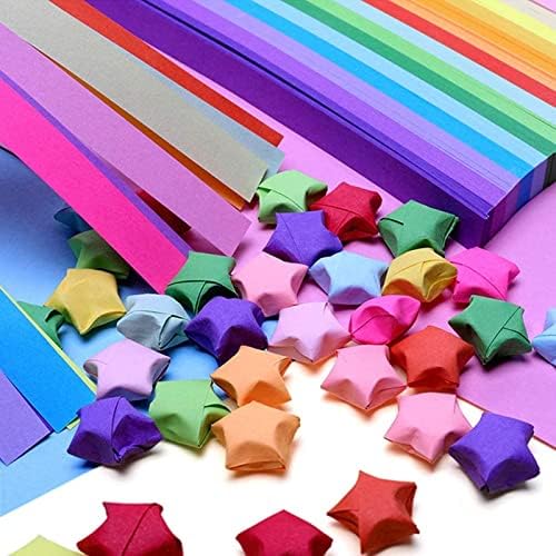 Mluchee 2340 Sheets Folding Stars Paper Strips Double Sided Lucky Colorful Stars 25 Colors Decoration Folding Paper for Thanksgiving Christmas Gifts Crafting Supplies, School Teaching, DIY Projects