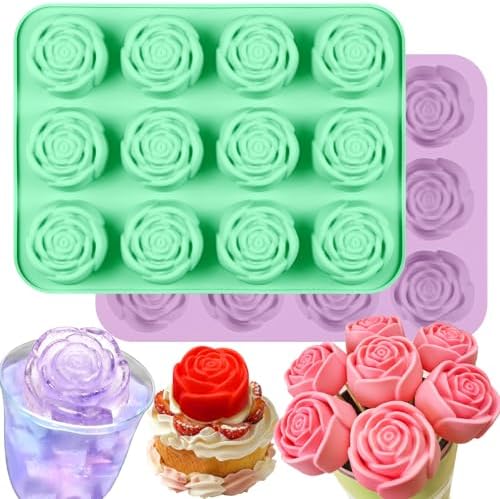 Large Rose Silicone Mold for Chocolate Strawberry 24 Cavity