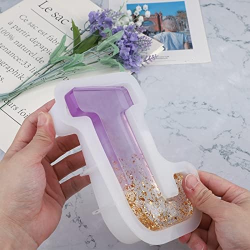Gartful 7 Inch Large Letter Molds for Resin, 3D J Capital Alphabet Epoxy Resin Mold, A to Z Thick Resin Letter Molds for Making Letters, Word Sign Art, DIY Crafts, Making Cake, Party Home Decor