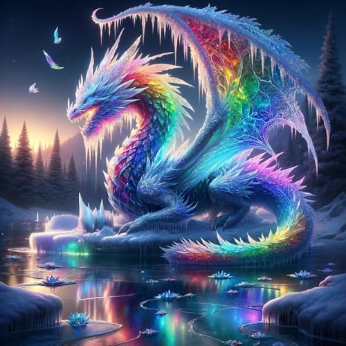 mrpwnle Diamond Art Kits for Adults Dragon Diamond Painting Kits 14X14 Inch