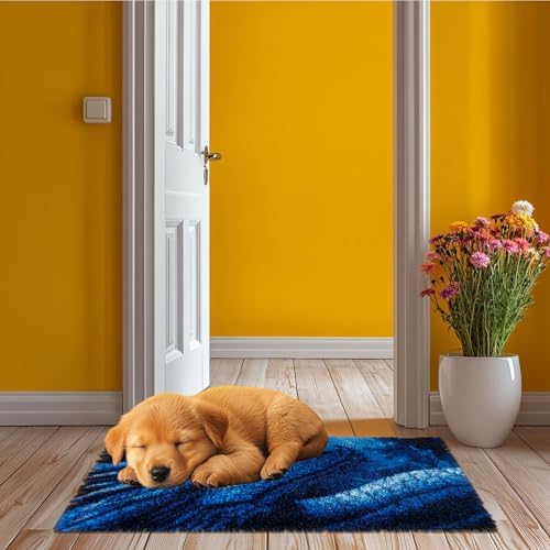 Latch Hook Rug Kit Dragon Pre-Printed Handmade Carpet Crochet Yarn Craft DIY Hook and Latch Door Mat Tapestry for Home Floor Decoration 52x38cm-1
