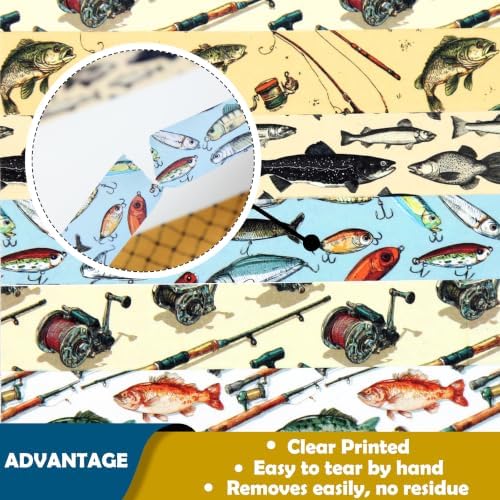 Fishing Washi Tape 12 Rolls 6 Designs, Angler Tape for Journaling