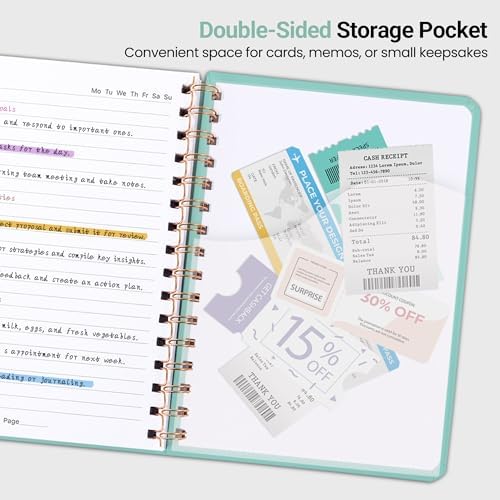Lined Spiral Journal Notebook, A5 College Ruled Notebook for Note-Taking