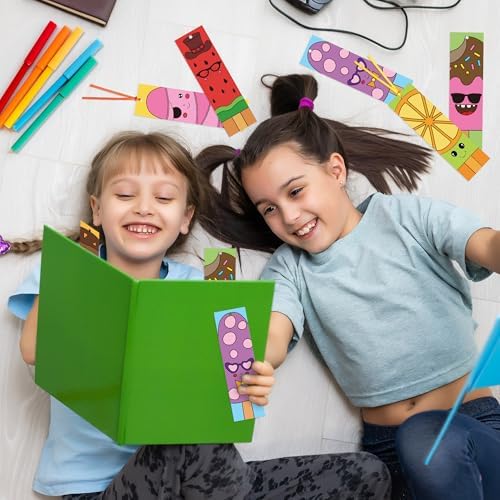 120Pcs Ice Cream Color Your Own Bookmarks - Summer Ice Cream Popsicle DIY Coloring Blank Bookmarks for School Classroom Rewards Reading Activity Gifts Crafts Birthday Party Favors Supplies