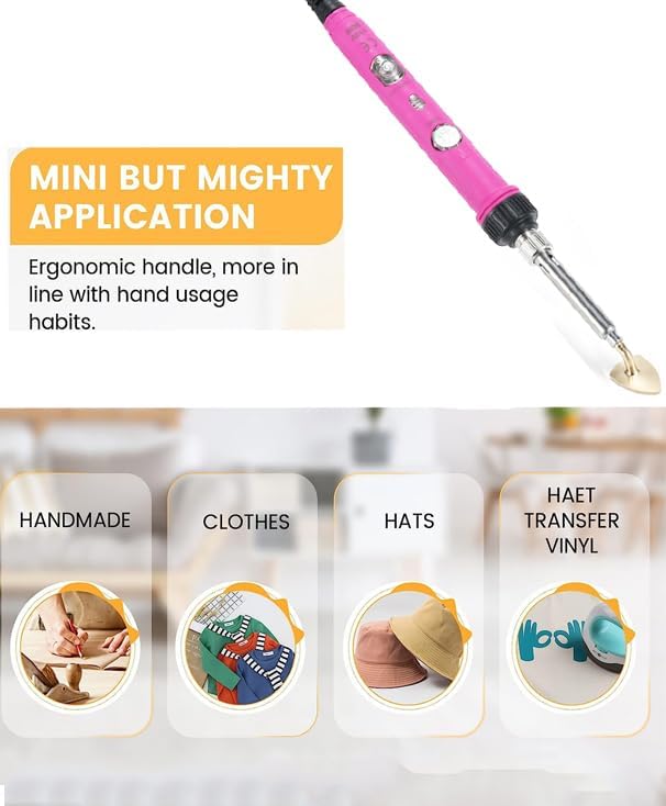 Arokimi Mini Iron, 80W Small Tiny Iron for Crafts Patches Hats (Hotpink)