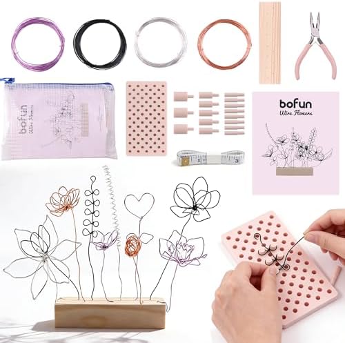 BoFUN Wire Art Flower Craft Kit for Teens & Adults Women Birthday