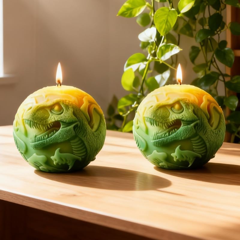 Konrisa Egg Shape 3D Dinosaur Resin Casting Mold for Candles Making, Silicone Candle Molds Aromatherapy Candles Handmade Wax Home Decoration