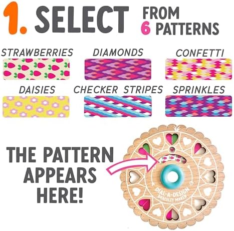 Bright Stripes Dial-A-Design DIY Bracelet Maker Kit with Patterns, Ages 8+