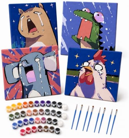Yiolikan Paint by Number Kits forAdult and Beginner -4 Pack