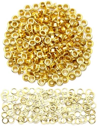 SEMINI 400 Sets 6mm Gold Grommet Eyelet Kit for Fabric Leather Crafts