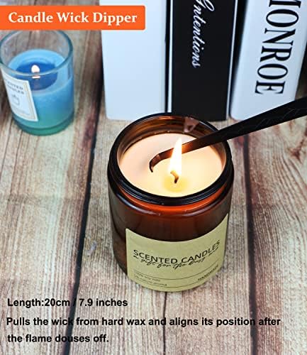 3 in 1 Candle Accessory Kits,Candle Snuffer,Candle Wick Cutter Trimmer and Candle Wick Dipper with Gift Bag, Candle Care Kit for Gifts Candle Lovers (Black)