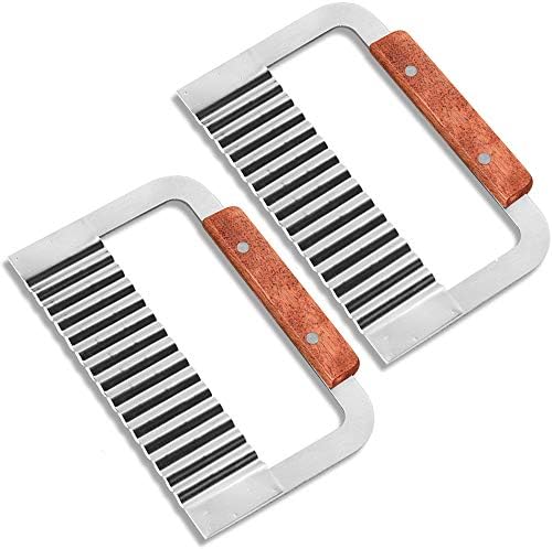 Stainless Steel Wavy and Straight Soap Mold Loaf Potato Vegetable Cutter Cutting Tool (2PCS Wavy)