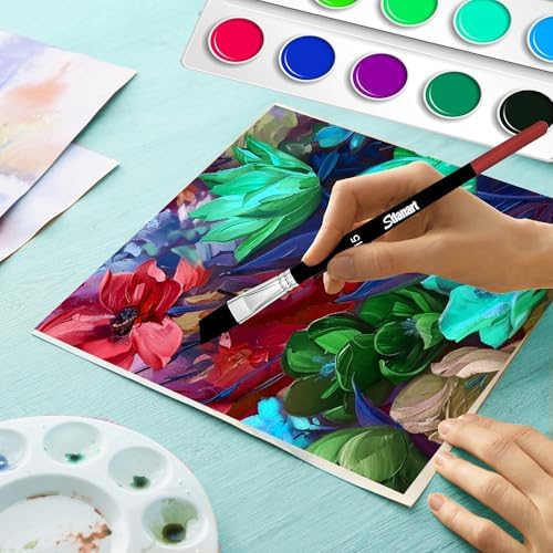 Sdanart Angular Paint Brushes,15 PCS Angled Paint Brush Angled Paintbrush