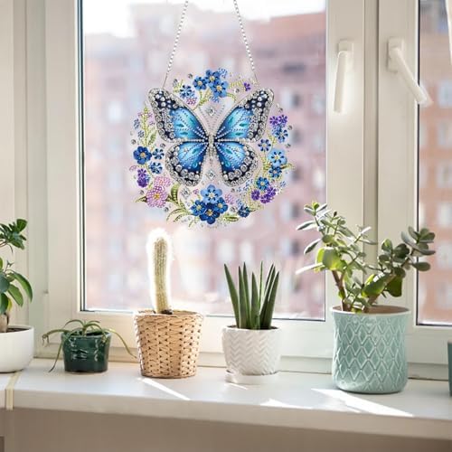RYMILIE Hanging Diamond Art Kits for Adults Butterfly 8x8inch